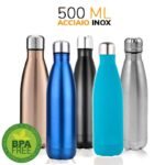 BORRACCIA TERMICA ACCIAIO INOX 500ml TRIPLA PARETE CALDO FREDDO BPA FREE - immagine 2