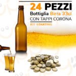 24 Pezzi Bottiglia Bottiglie Vetro Birra da 33 Ambra
