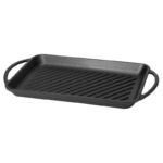 Bistecchiera ghisa rettangolare griglia antiaderente manici piastra 39x22 cm - immagine 6
