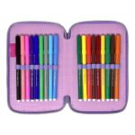 Astuccio Frozen Disney completo 3 zip scuola elementare penne pennarelli Giotto - immagine 3