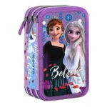 Astuccio Frozen Disney completo 3 zip scuola elementare penne pennarelli Giotto - immagine 5