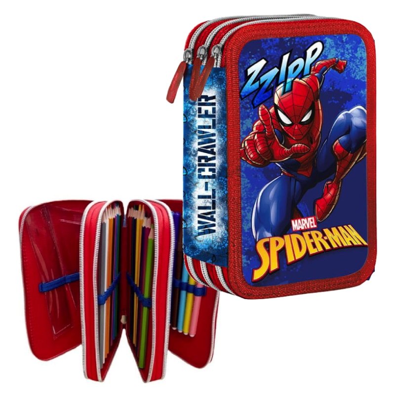 spiderman astuccio 3 zip