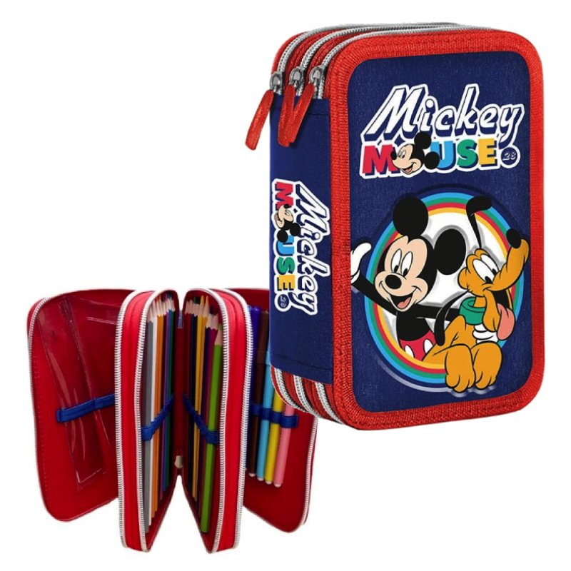 astuccio 3 zip mickey mouse