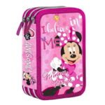 Astuccio Disney Minnie Mouse completo 3 zip scuola elementare pennarelli Giotto - immagine 5