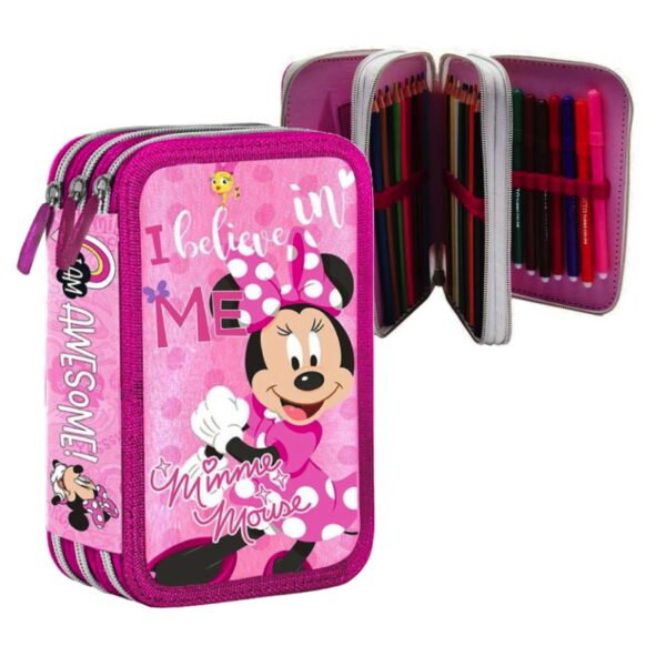 astuccio 3 zip minnie
