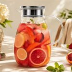 Caraffa vetro tappo filtro brocca infusore te tisana acqua bibite cocktail 1,8 l - immagine 5
