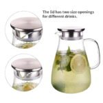 Caraffa vetro tappo filtro brocca infusore tisana te acqua bibite cocktail 1,8 l - immagine 7